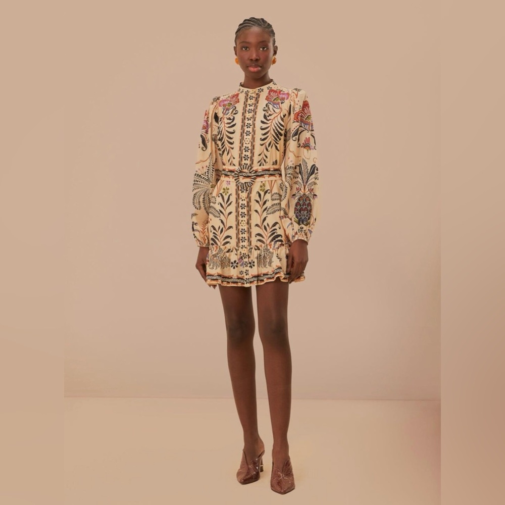 FARM Rio Classic Nature Sand Mini Dress